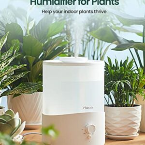 Pharata Humidifiers for Bedroom Large Room, 2.5L Cool Mist Humidifier with Essential Oil Diffuser, Top Fill Air Humidifier for Baby, Home, Plant, Ultrasonic Humidification for whole house, Auto Shut-Off, (White)