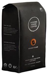 kicking horse coffee, grizzly claw, dark roast, whole bean, 2.2 pound – certified organic, fairtrade, kosher coffee