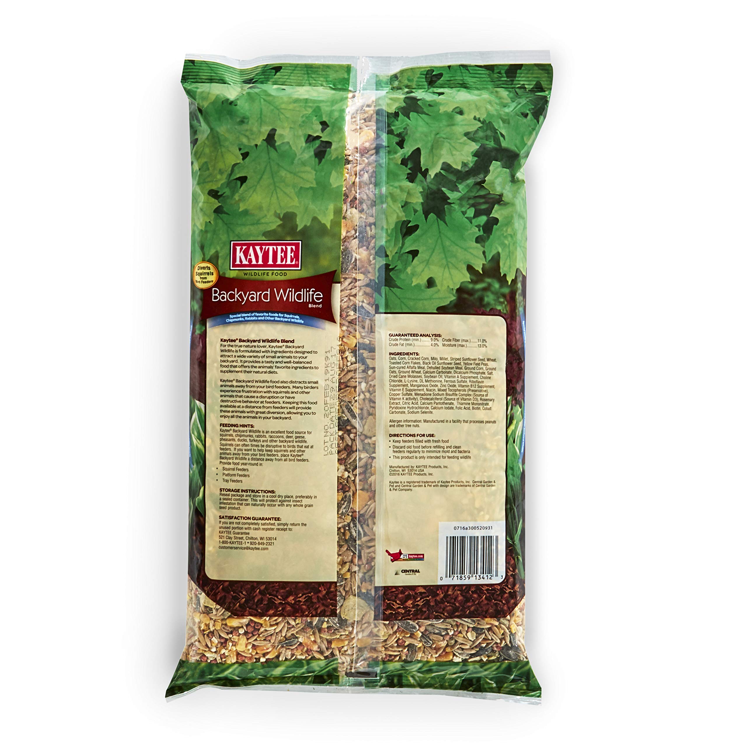 Kaytee Backyard Wildlife Food Blend For Wild Squirrels, Chipmunks, Rabbits and Other Backyard Wildlife, 5 Pound