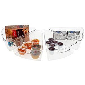 7Penn Lazy Susan Snack Organizer Bins 4pk - 11in Clear Lazy Susan Organizer for 28-29in Diam Rotating Cabinet and Pantry