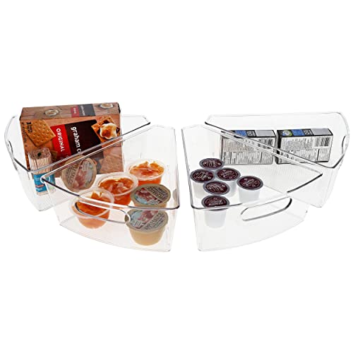 7Penn Lazy Susan Snack Organizer Bins 4pk - 11in Clear Lazy Susan Organizer for 28-29in Diam Rotating Cabinet and Pantry