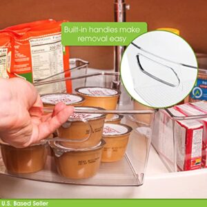 7Penn Lazy Susan Snack Organizer Bins 4pk - 11in Clear Lazy Susan Organizer for 28-29in Diam Rotating Cabinet and Pantry