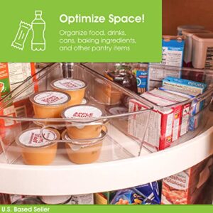 7Penn Lazy Susan Snack Organizer Bins 4pk - 11in Clear Lazy Susan Organizer for 28-29in Diam Rotating Cabinet and Pantry