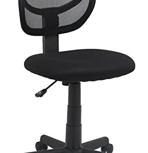 Amazon Basics Low-Back, Upholstered Mesh, Adjustable, Swivel Computer Office Desk Chair, Black