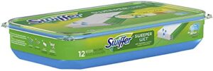 swiffer sweeper wet mopping pad refills for floor mop open window fresh scent 12 count – 1 pack