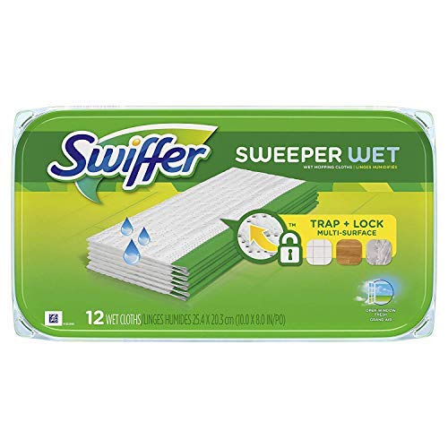 Swiffer Sweeper Wet Mopping Pad Refills for Floor Mop Open Window Fresh Scent 12 Count - 1 Pack