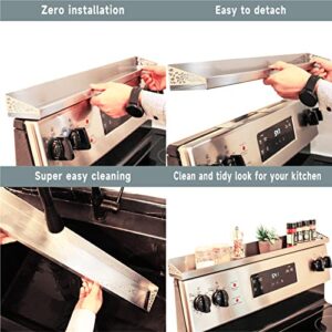 STUTOV Stove Top Shelf for Stove Top, 30" Length, Spice Rack Organizer Over the Stove, Spice/Condiments/Seasoning Shelf for Kitchen Organization (Non Magnetic Stainless Steel)