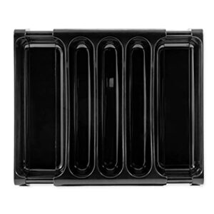 Camco 43504 RV Adjustable Cutlery Tray, Black - Easily Organize and Store Your Kitchen Flatware - Create a Custom Fit to Your Drawer