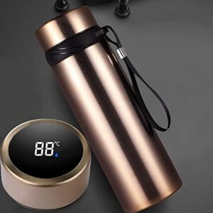21 oz coffee thermos, smart coffee bottle, led temperature display tea infuser bottle, sports water bottle, double wall vacuum insulated water bottle, stay hot or cold for 24 hours