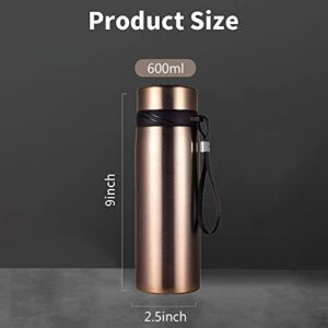 21 Oz Coffee thermos, Smart Coffee bottle, LED Temperature Display Tea Infuser Bottle, Sports Water Bottle, Double Wall Vacuum Insulated Water Bottle, Stay Hot or Cold for 24 Hours