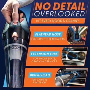 ThisWorx Cordless Car Vacuum - Portable, Mini Handheld Vacuum w/Rechargeable Battery and 3 Attachments - High-Powered Vacuum Cleaner w/ 60w Motor