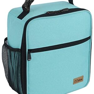 CCidea Lunch Box for Men Women Adults, Portable Insulated Lunch Bag for Office Work School, Reusable Zippered Bento Lunch Box for Kids (Tiffany Blue)