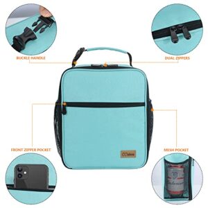 CCidea Lunch Box for Men Women Adults, Portable Insulated Lunch Bag for Office Work School, Reusable Zippered Bento Lunch Box for Kids (Tiffany Blue)