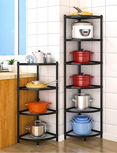 ZIGAMA 6-Tier Kitchen Pot Rack, Cookware Stand Storage Organizer ，Multi-Layer Corner Shelf Stand Stainless Steel Shelves for Kitchen