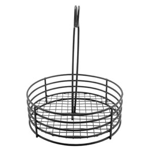 G.E.T. Enterprises Black Round Stainless Steel Condiment Caddy Iron Teflon Coated Table Caddies Collection 4-31850 (Pack of 1)