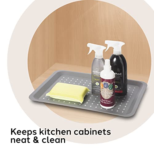 Oggi Non Skid Under Sink Drip Catcher - Cabinet Liner Protector for Kitchen, Bathroom or Laundry Room. Size - 16.75" by 12.5". Color - Gray.