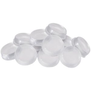 soft touch 1/2″ round self stick cabinet bumper pads to dampen sound and protect surfaces, 12 pack, clear, 12 count