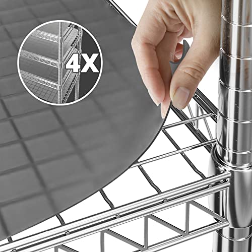 LinerLux Shelf Liners for Wire - 4 Pack Waterproof Wire Rack Shelf Liner, Durable Plastic Shelf Liner - Heavy Duty Wire Shelf Liner for Wire Shelving with Locking Tabs