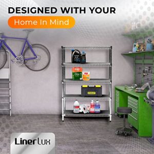 LinerLux Shelf Liners for Wire - 4 Pack Waterproof Wire Rack Shelf Liner, Durable Plastic Shelf Liner - Heavy Duty Wire Shelf Liner for Wire Shelving with Locking Tabs