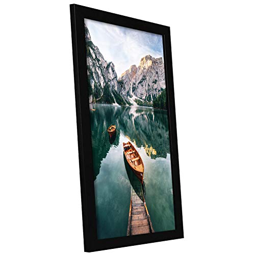 Americanflat 12x18 Black Picture Frame - Composite Wood with Shatter Resistant Glass - Horizontal and Vertical Formats for Wall with Included Hanging Hardware