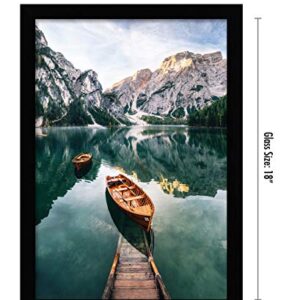 Americanflat 12x18 Black Picture Frame - Composite Wood with Shatter Resistant Glass - Horizontal and Vertical Formats for Wall with Included Hanging Hardware