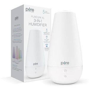 pure enrichment® purespa™ xl 3-in-1 cool mist humidifier, essential oil diffuser & mood light – 2l tank provides powerful mist coverage up to 350 sq ft in bedroom, office & large rooms