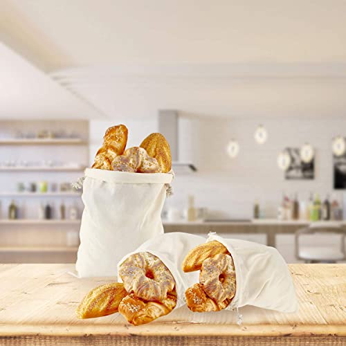 Linen Bread Bags Reusable Bread Bags For Homemade Bread, Homemade Artisan Bread Storage,Linen storage Bread Bags For Home(Size 3-11x15 in, 2-27x5.8 in）