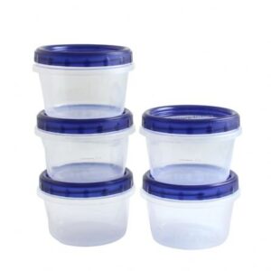 ph clear plastic food containers 16 oz with screw-on lids 5 pack