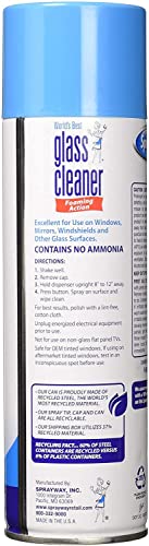 Sprayway Glass Cleaner , Foam Action , 19 Fl Oz , ( Pack of 3 ) - Bonus Ultra Fine Microfiber Cleaning Cloth for Glass