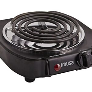 IMUSA USA GAU-80305 Electric Single Burner 1100-Watts, Black