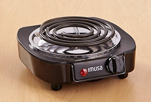 IMUSA USA GAU-80305 Electric Single Burner 1100-Watts, Black