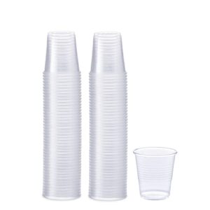 [100 pack] 3 oz. clear plastic cups, small disposable bathroom, mouthwash polypropylene cups