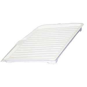 Halyuhn 18 Inch Plastic Dish Drainer Board, Large White Draining Tray with Side Drop Slope Diversion, Water Drain Board Drying Plate Dish Strainer Mat with Non-Slip Base for Bowl Cup Kitchenware