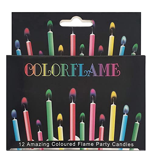 Birthday Cake Candles Happy Birthday Candles Colorful Candles Holders Included (Colorful, 12)