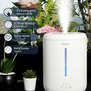 Syvio Humidifiers for Bedroom Large Room, Easy to Clean Humidifier Ultrasonic & Essential Oil Diffuser, Room Humidifier for Bedroom Baby Plant Cool Mist, Top Fill, Quiet, 360° Nozzle, Auto Off, 2.8L
