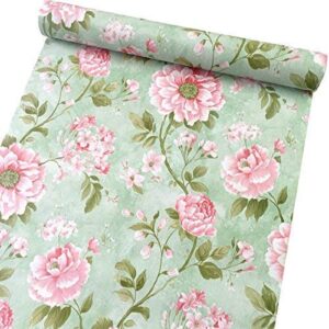 yifely vintage flower drawer shelving paper self-adhesive shelf liner makeup jewelry cabinet decor 17.7 inch by 9.8 feet