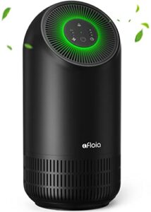 afloia hepa air purifier for pets, air purifiers for home large room up to 880 ft², h13 true hepa filter air cleaner for home remove 99.99% pets hair odor dust smoke mold pollen, fillo black