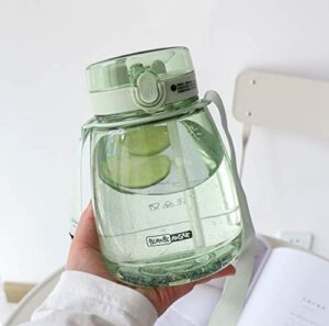 moioibe water bottle with straw 45oz green water jug aesthetic big belly water bottles with straw for women kawaii water bottles with strap unique kids water bottle