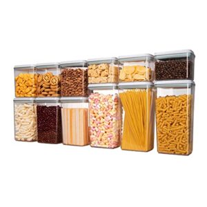 Vhorate Food Storage Containers, Airtight POP Container Set for Kitchen, Pantry Organization - 12PCS