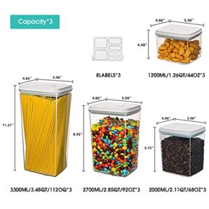 Vhorate Food Storage Containers, Airtight POP Container Set for Kitchen, Pantry Organization - 12PCS