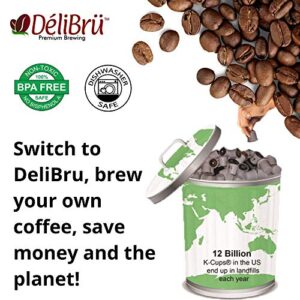 Reusable K Cups for Keurig 2.0 & 1.0 - Pack of 4 (Purple) - Easy to Clean - Universal Keurig Reusable Coffee Pods by Delibru