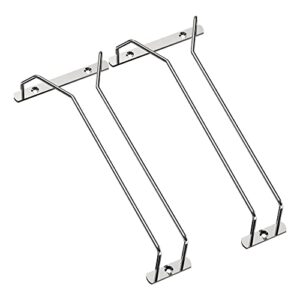 wine glass rack, 【2 pack】10.6″ stemware rack under cabinet single rail for bar kitchen