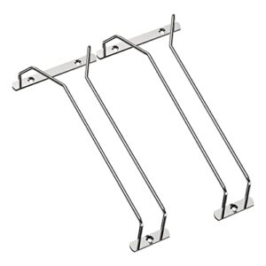 Wine Glass Rack, 【2 Pack】10.6" Stemware Rack Under Cabinet Single Rail for Bar Kitchen