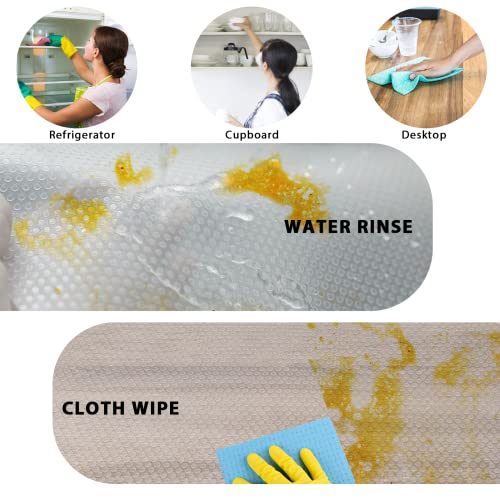 12 PCS Refrigerator Liners,Cailide Washable Mats Covers Pads,Home Kitchen Gadgets Accessories Organization for Glass Shelves Multi-Use Shelf Drawer Fridge Liners (White, 12 Pack (17.7"×11.6"))