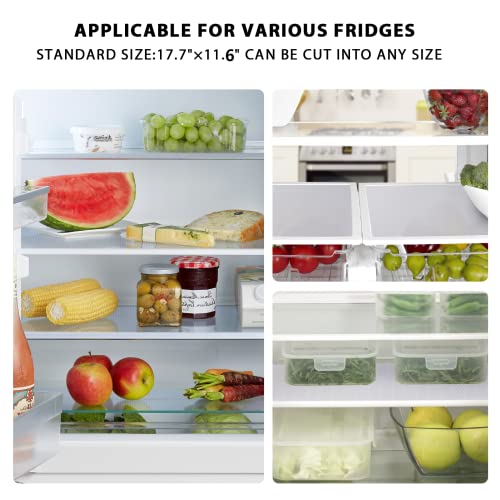 12 PCS Refrigerator Liners,Cailide Washable Mats Covers Pads,Home Kitchen Gadgets Accessories Organization for Glass Shelves Multi-Use Shelf Drawer Fridge Liners (White, 12 Pack (17.7"×11.6"))