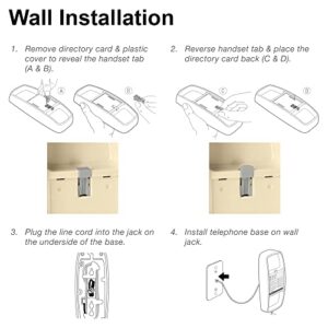 AT&T TRIMLINE 210 Corded Home Phone, No AC Power Required, Improved Easy-Wall-Mount, Lighted Big Button Keypad, 13 SpeedDial Keys, Last Number Redial, Mute, Flash, Volume Control, Beige