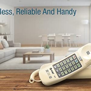 AT&T TRIMLINE 210 Corded Home Phone, No AC Power Required, Improved Easy-Wall-Mount, Lighted Big Button Keypad, 13 SpeedDial Keys, Last Number Redial, Mute, Flash, Volume Control, Beige