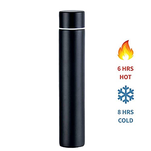 Stainless Steel Tumbler, Insulated Water Bottle, Slim, Skinny, Leakproof, 8oz, Black¡­