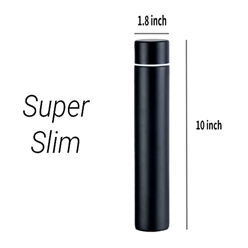 Stainless Steel Tumbler, Insulated Water Bottle, Slim, Skinny, Leakproof, 8oz, Black¡­