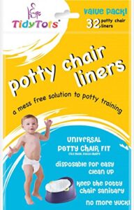 tidytots disposable potty chair liners – value pack – universal potty chair fit (fits most potty chairs) – 32 liners